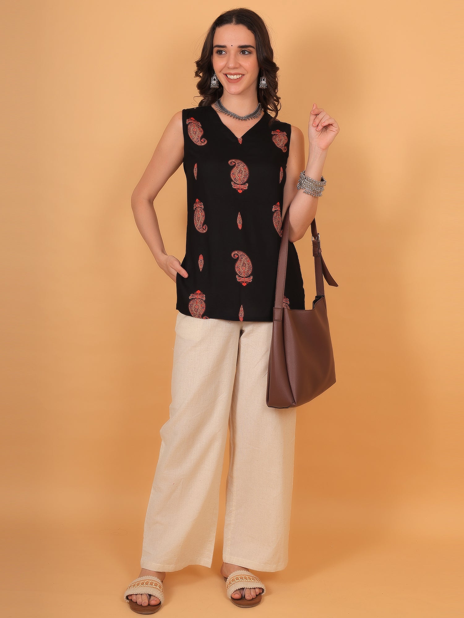 Comfortable printed short kurti for women daily use