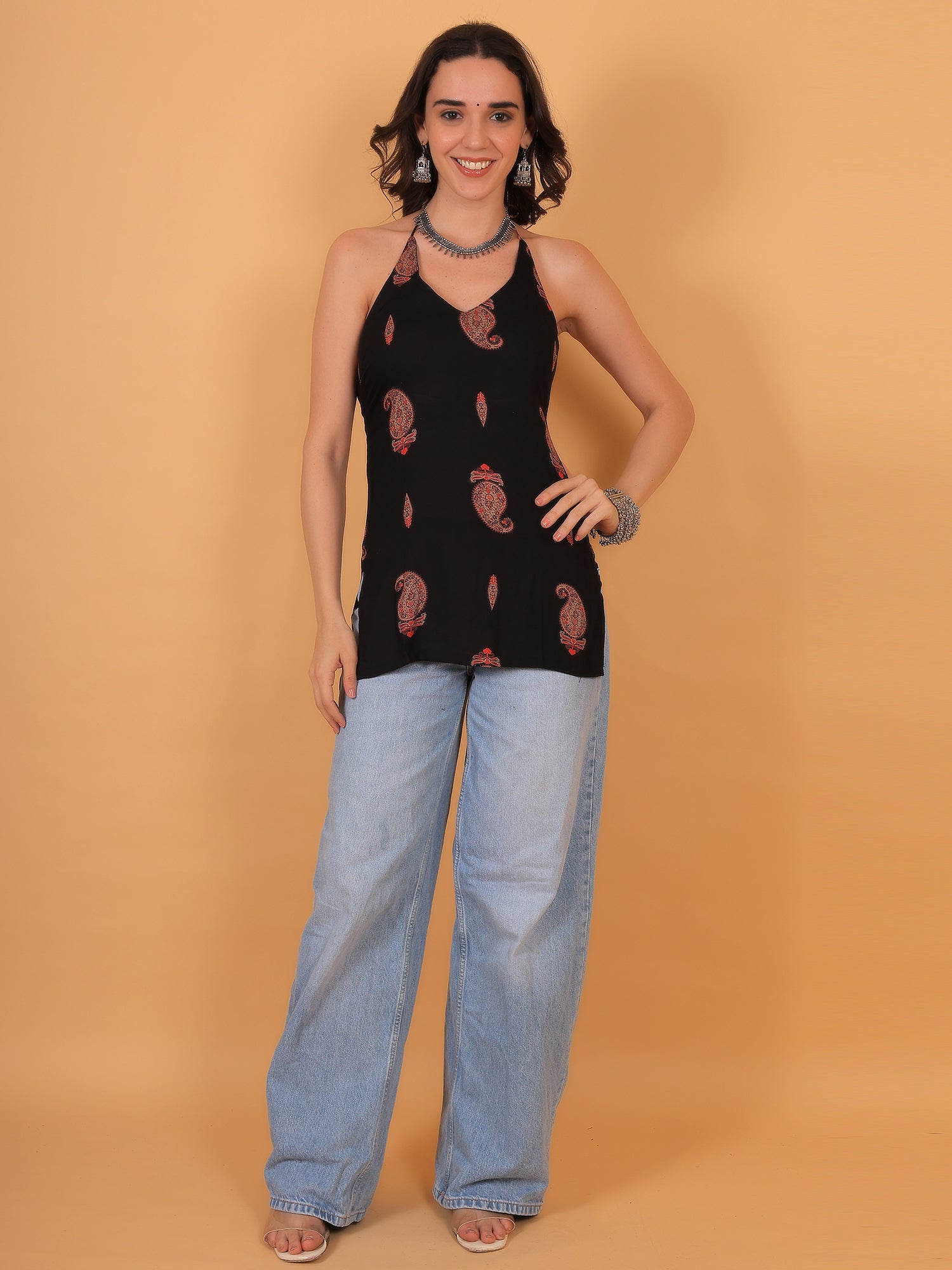 Zuacc bagh print kurti for college dori back
