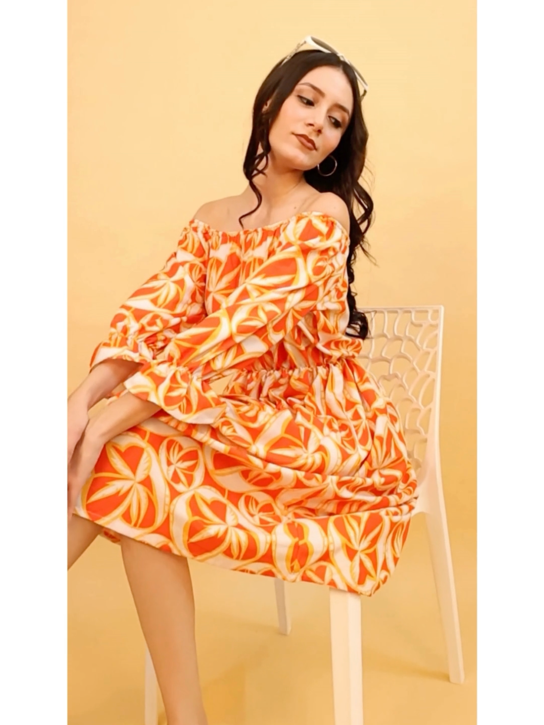 ZUACC women’s fit and flare midi dress orange holiday wear outfit